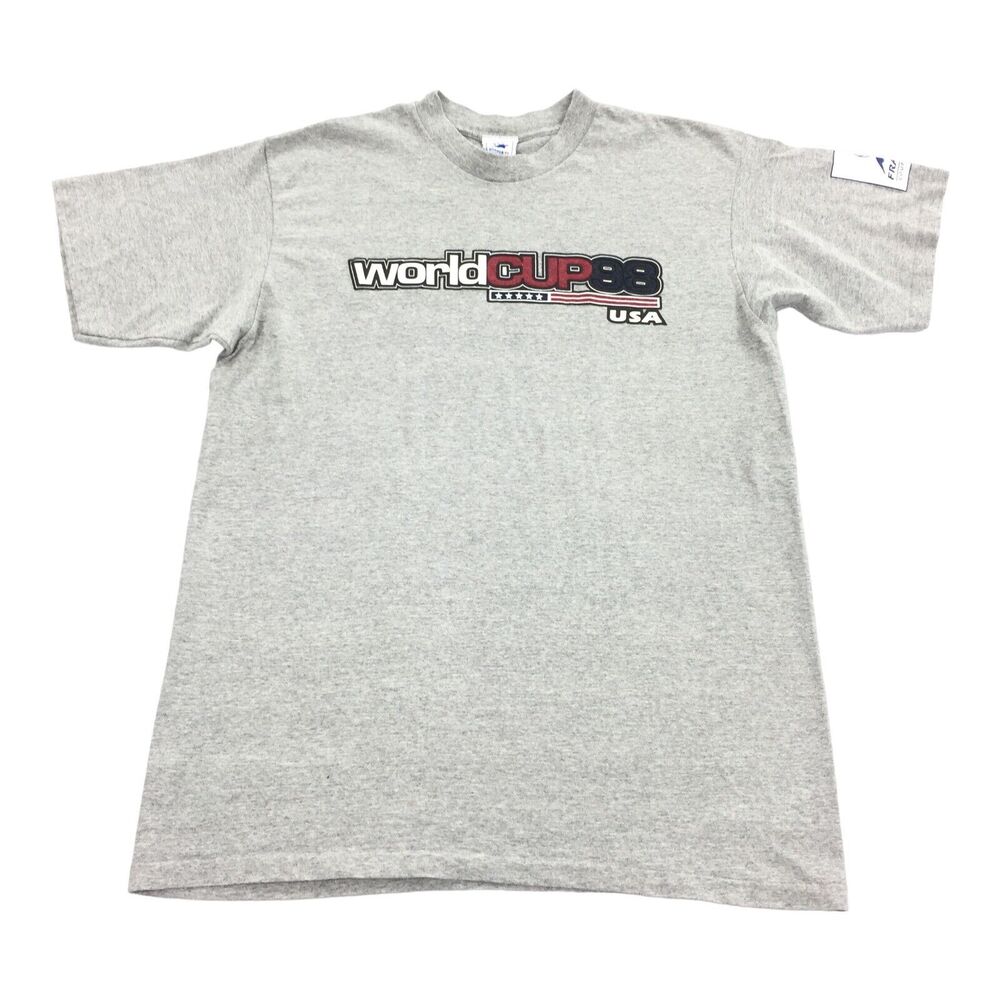 Vintage 1998 World Cup 88 USA Single Stitch Short Sleeve T-Shirt XL Gray France